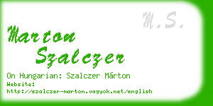 marton szalczer business card